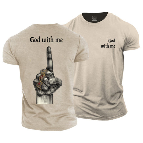 Men's God With Me Cotton T-Shirt